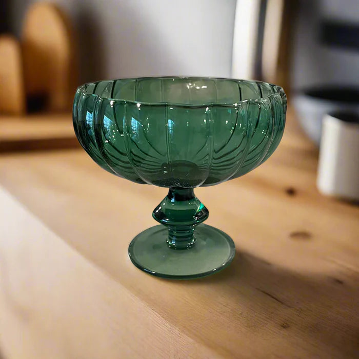Evangellynes Emerald Glass Pedestal Bowl Evg5 Image 1