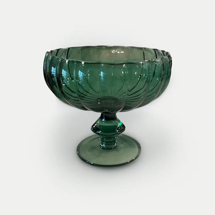 Evangellynes Emerald Glass Pedestal Bowl Evg5 Image 2