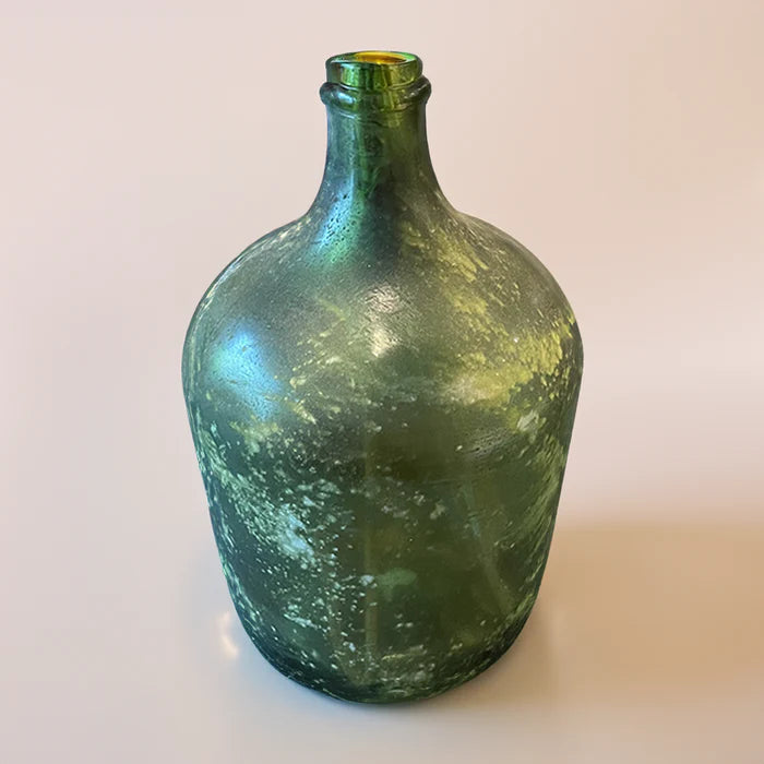 Rustic Green Glass Decorative Vase Evg3 Image 2