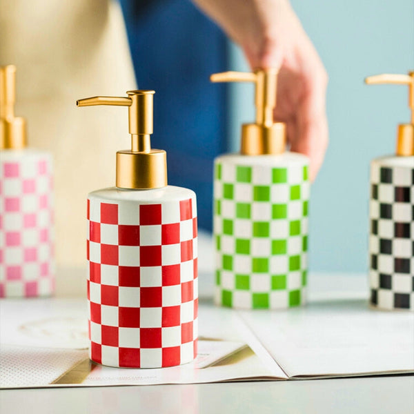 CHECKERED  EVANS SOAP DISPENSER