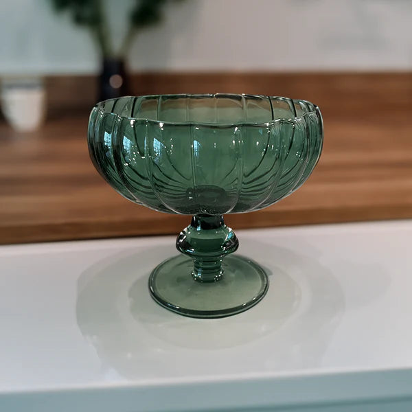 Evangellynes Emerald Glass Pedestal Bowl Evg5 Image 5