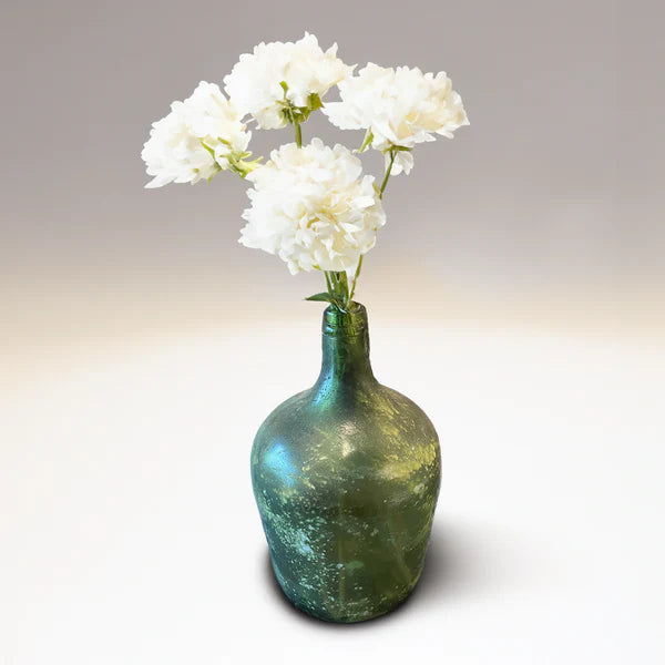 Rustic Green Glass Decorative Vase Evg3 Image 4
